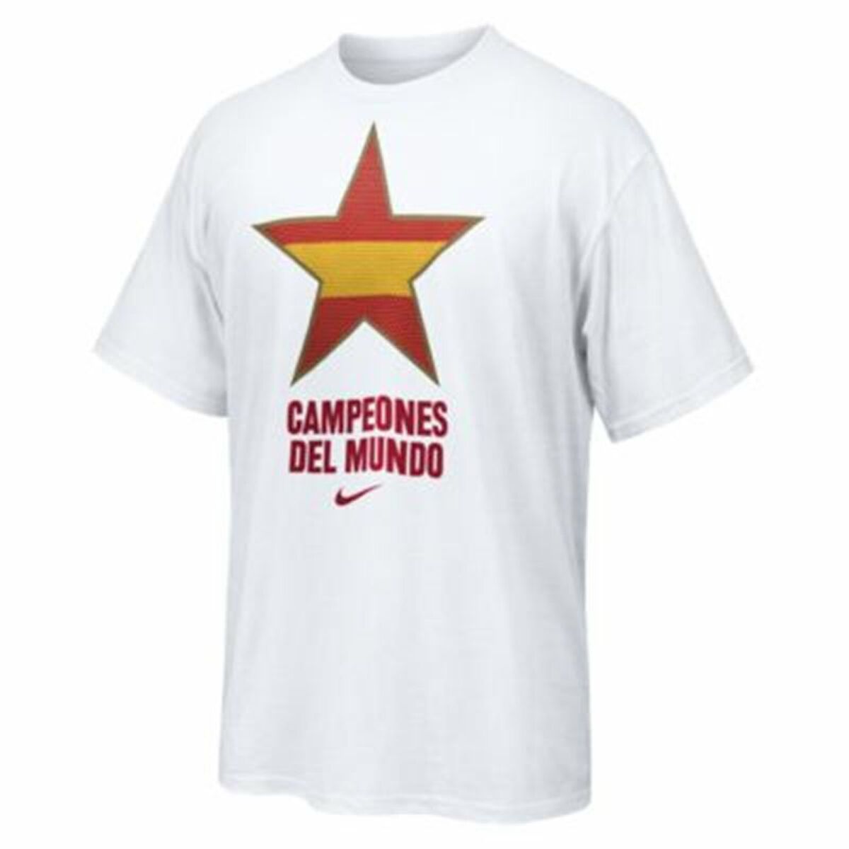 Men’s Short Sleeve T-Shirt Nike Estrella España Campeones del Mundo 2010 White-0