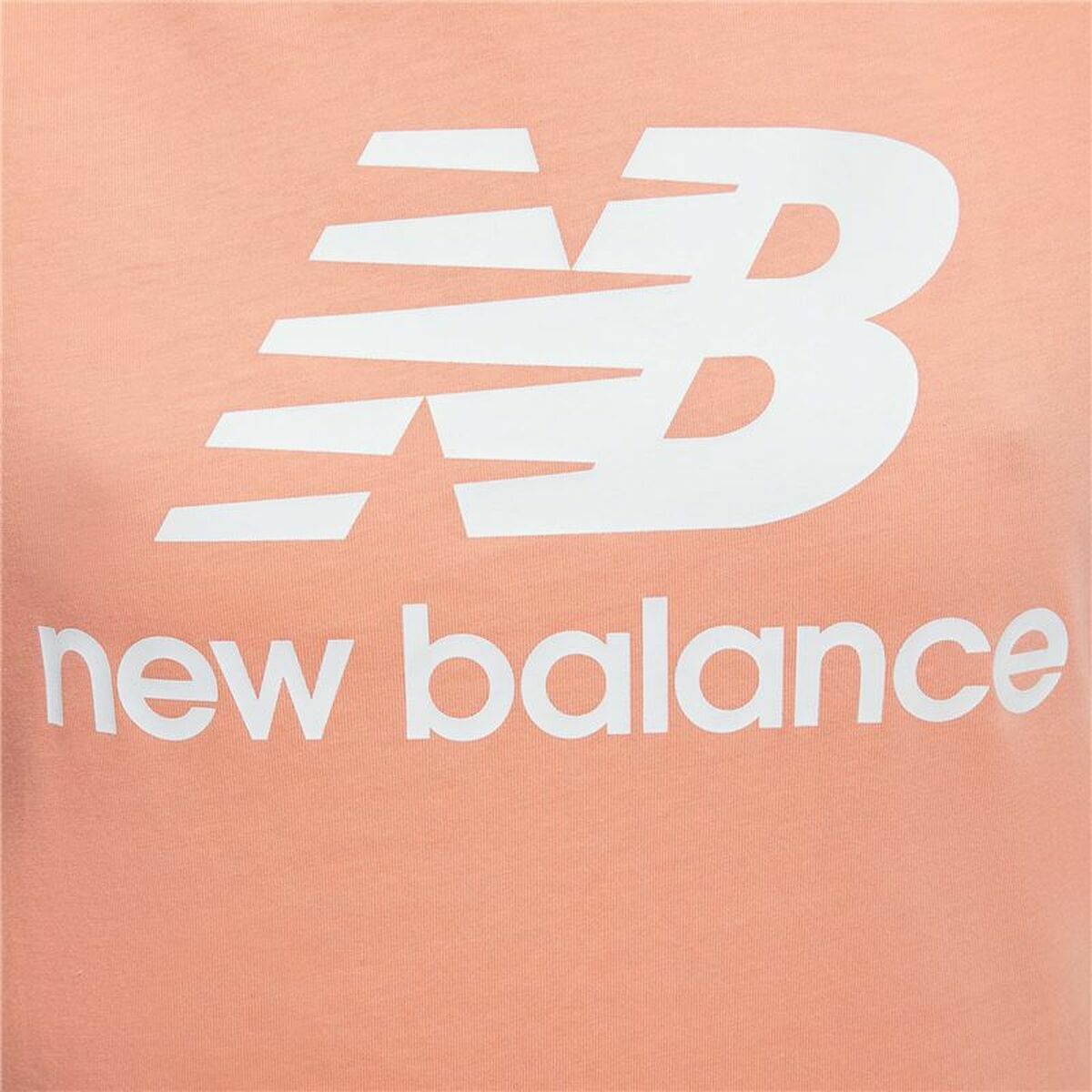 Women’s Short Sleeve T-Shirt New Balance Essentials Stacked Pink-1