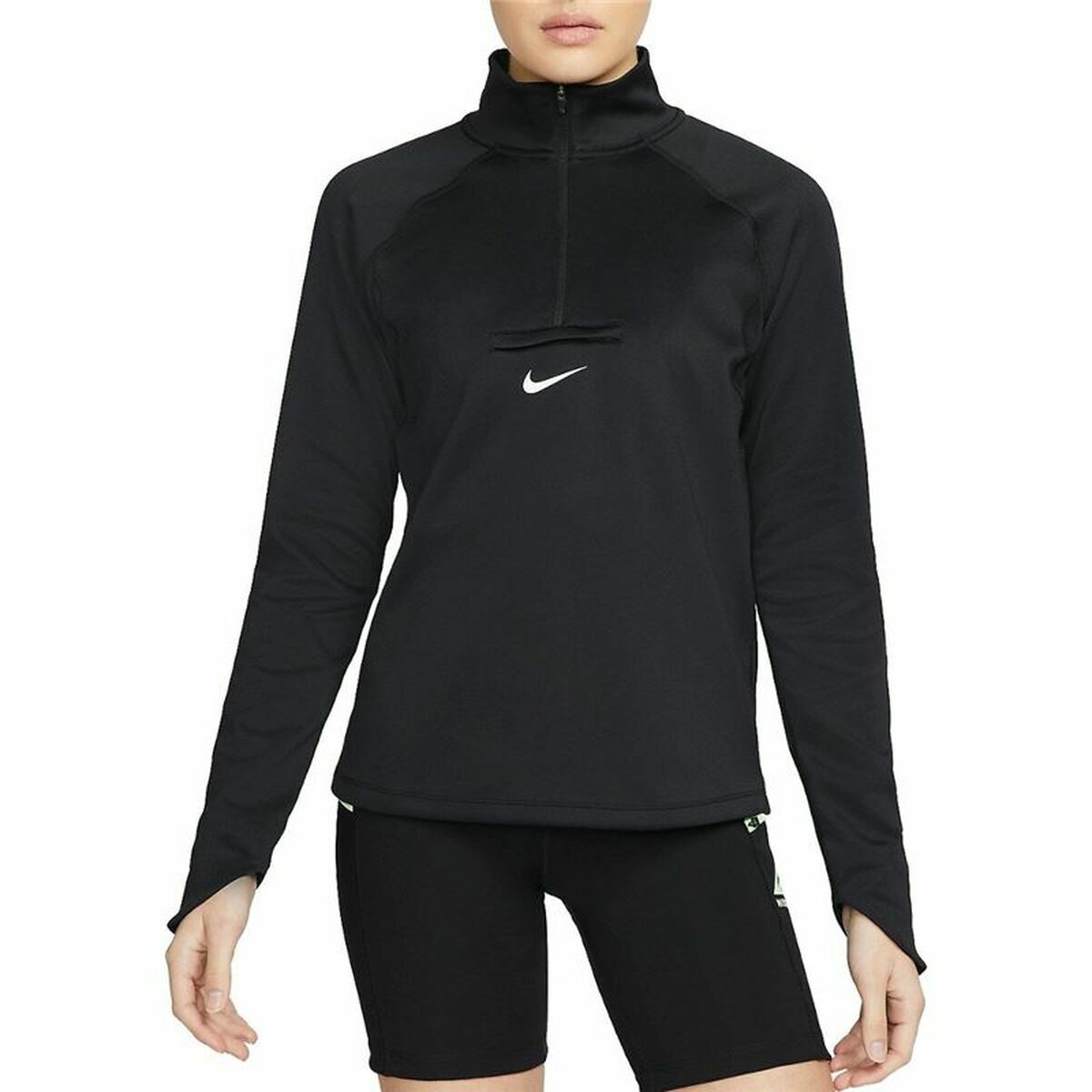 Women’s Long Sleeve Shirt Nike Dri-FIT Element Running Black-0