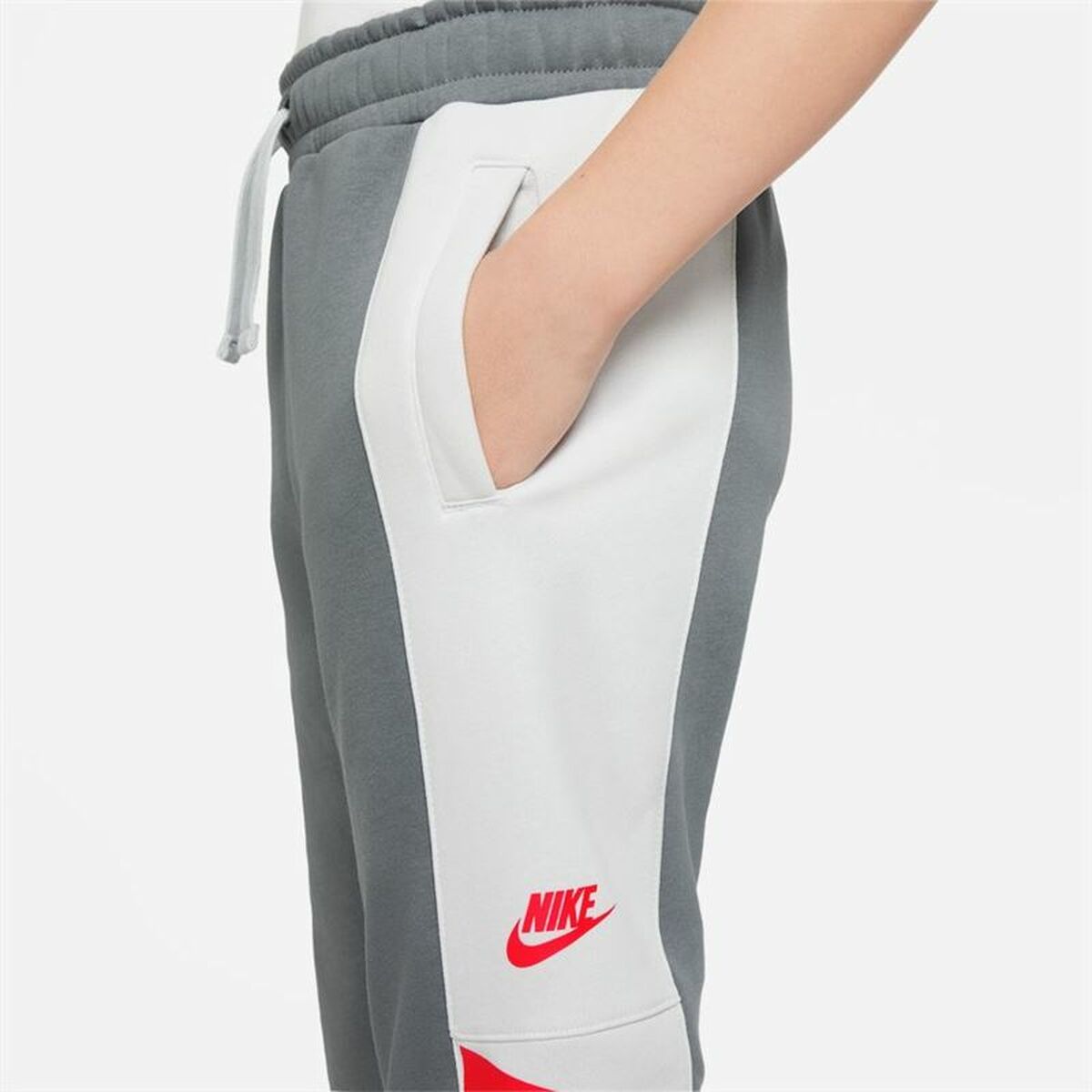 Children's Tracksuit Bottoms Nike Sportswear  White Dark grey-5