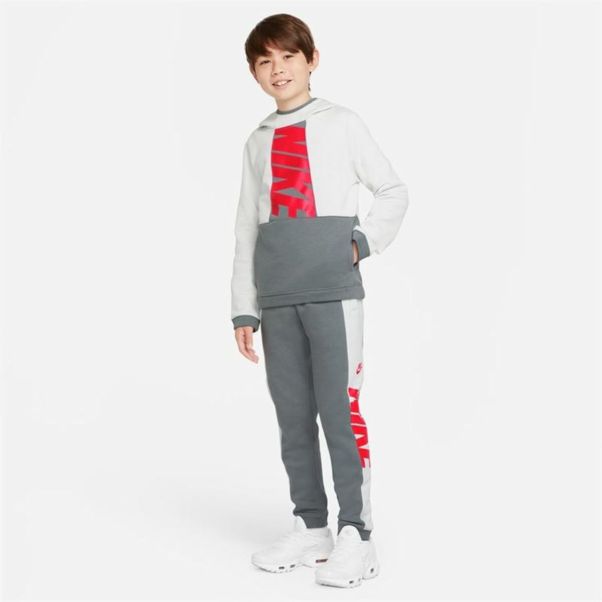 Children's Tracksuit Bottoms Nike Sportswear  White Dark grey-4