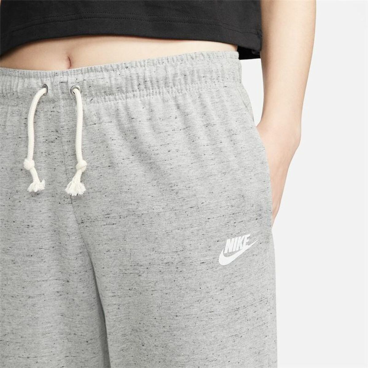 Long Sports Trousers Nike Sportswear Gym Vintage Grey Lady-5