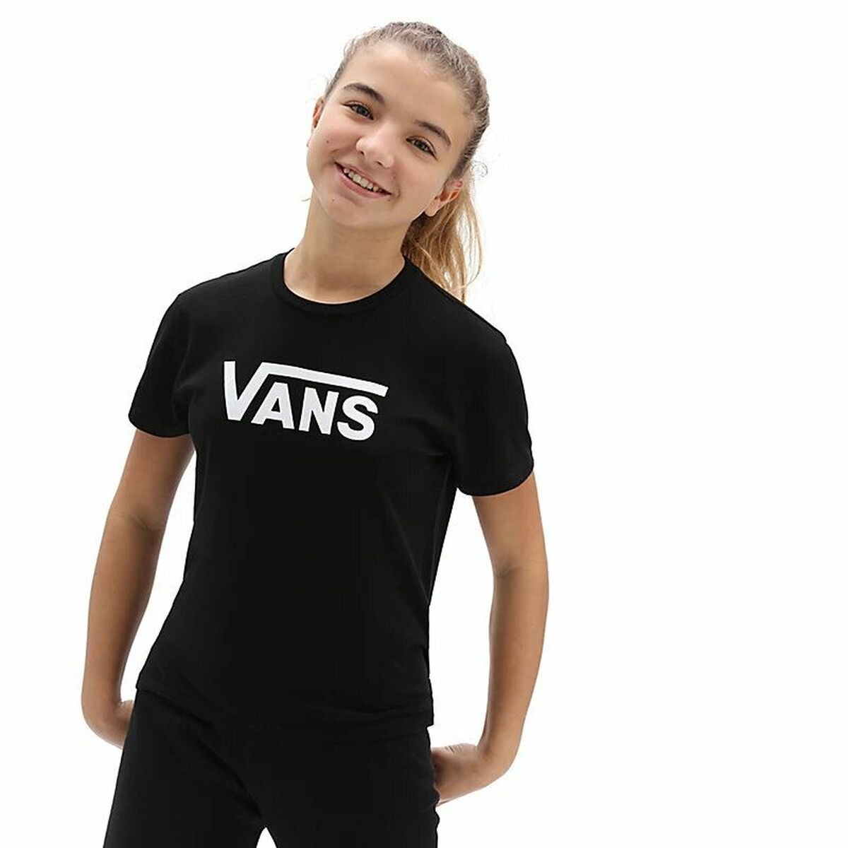 Child's Short Sleeve T-Shirt Vans Flying V Black-7