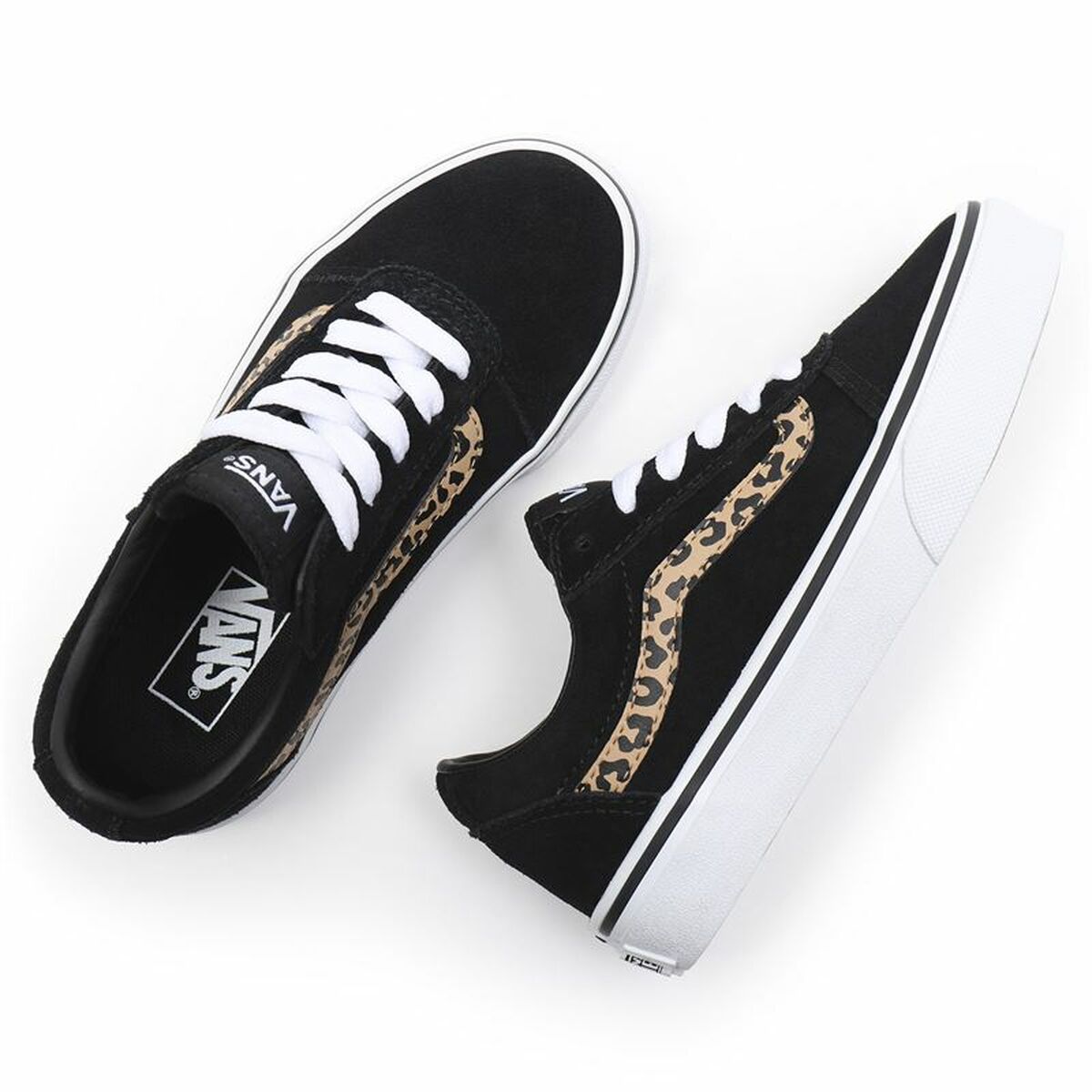 Children’s Casual Trainers Vans Ward Suede Black Leopard-6