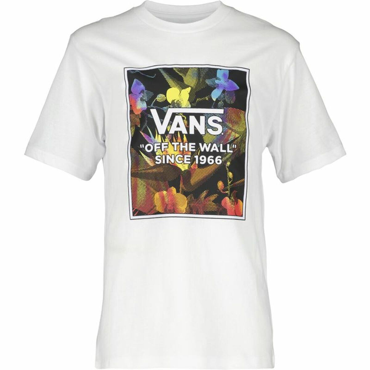 Children’s Short Sleeve T-Shirt Vans Flowers White-0