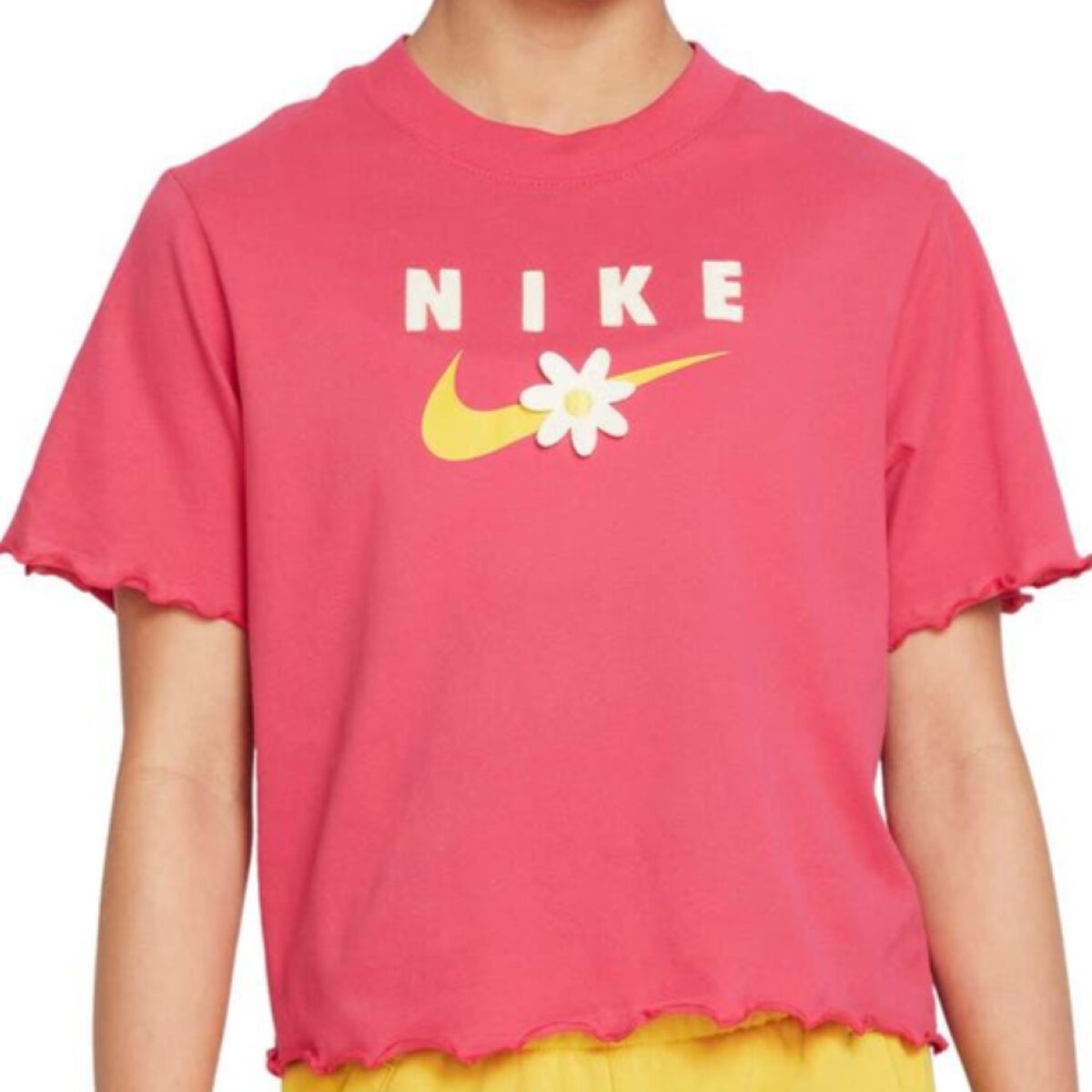 Child's Short Sleeve T-Shirt ENERGY BOXY FRILLY Nike DO1351 666  Pink-0