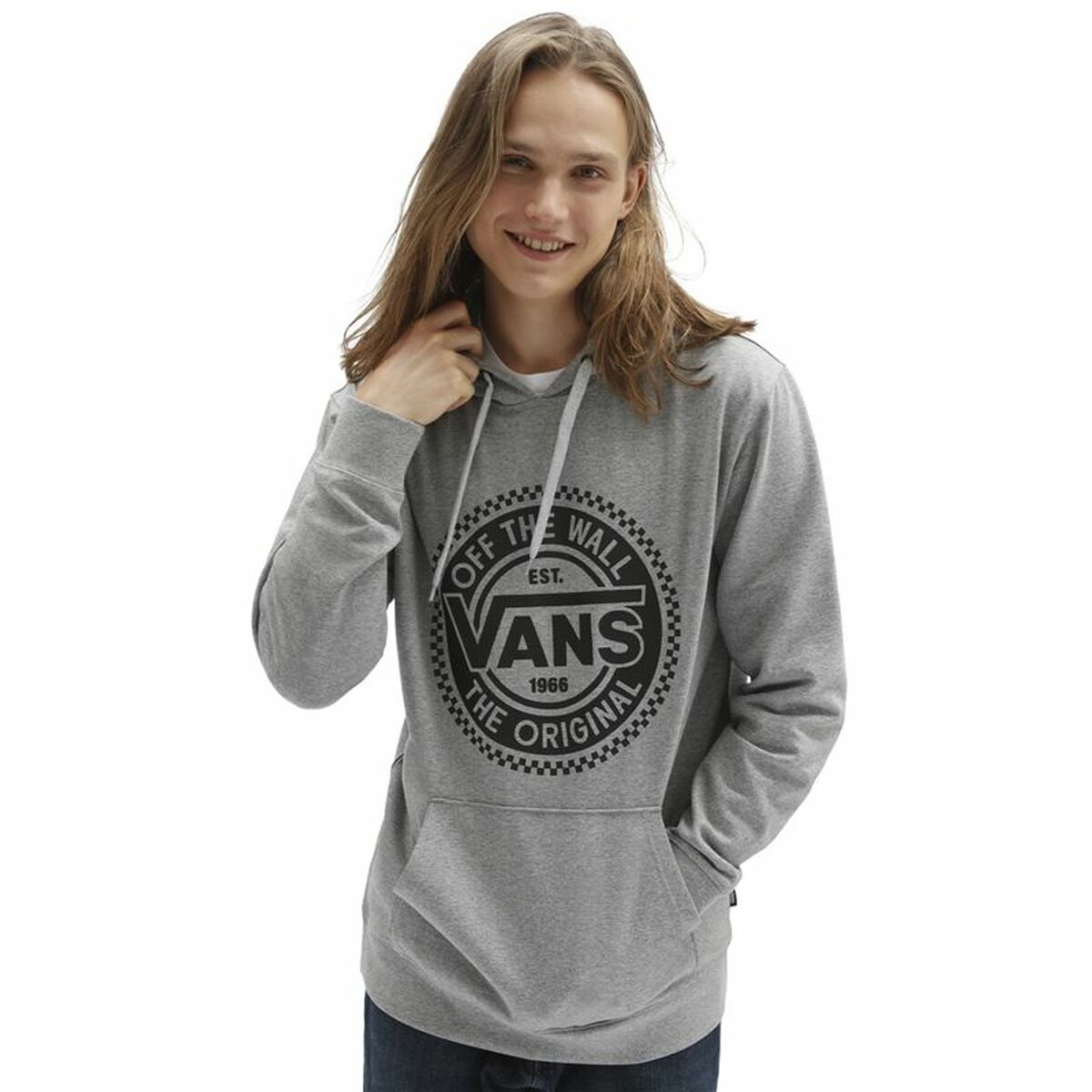 Men’s Hoodie Vans Big Chest Lock Up Light grey-4