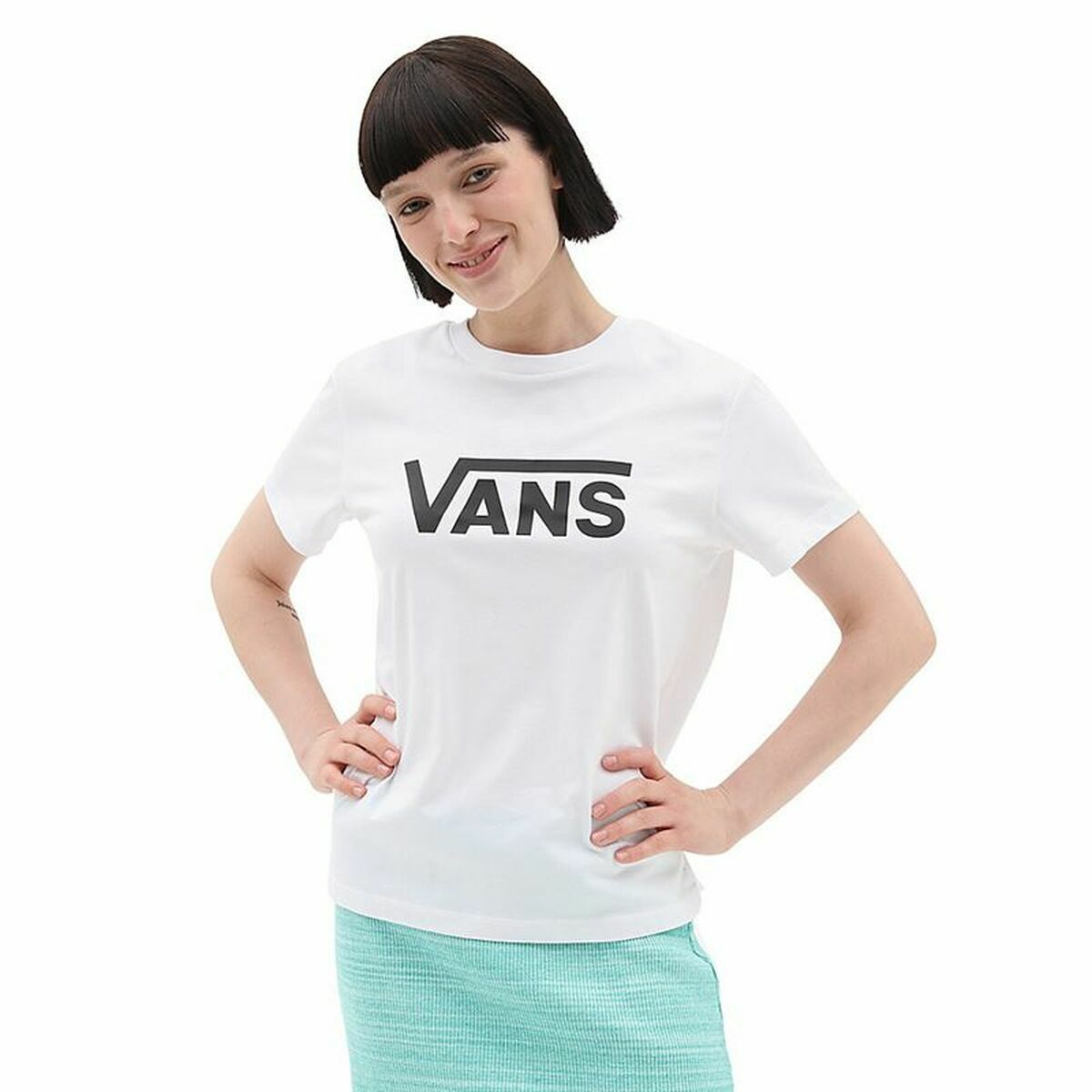 Women’s Short Sleeve T-Shirt Vans Drop V Ss Crew-B-0