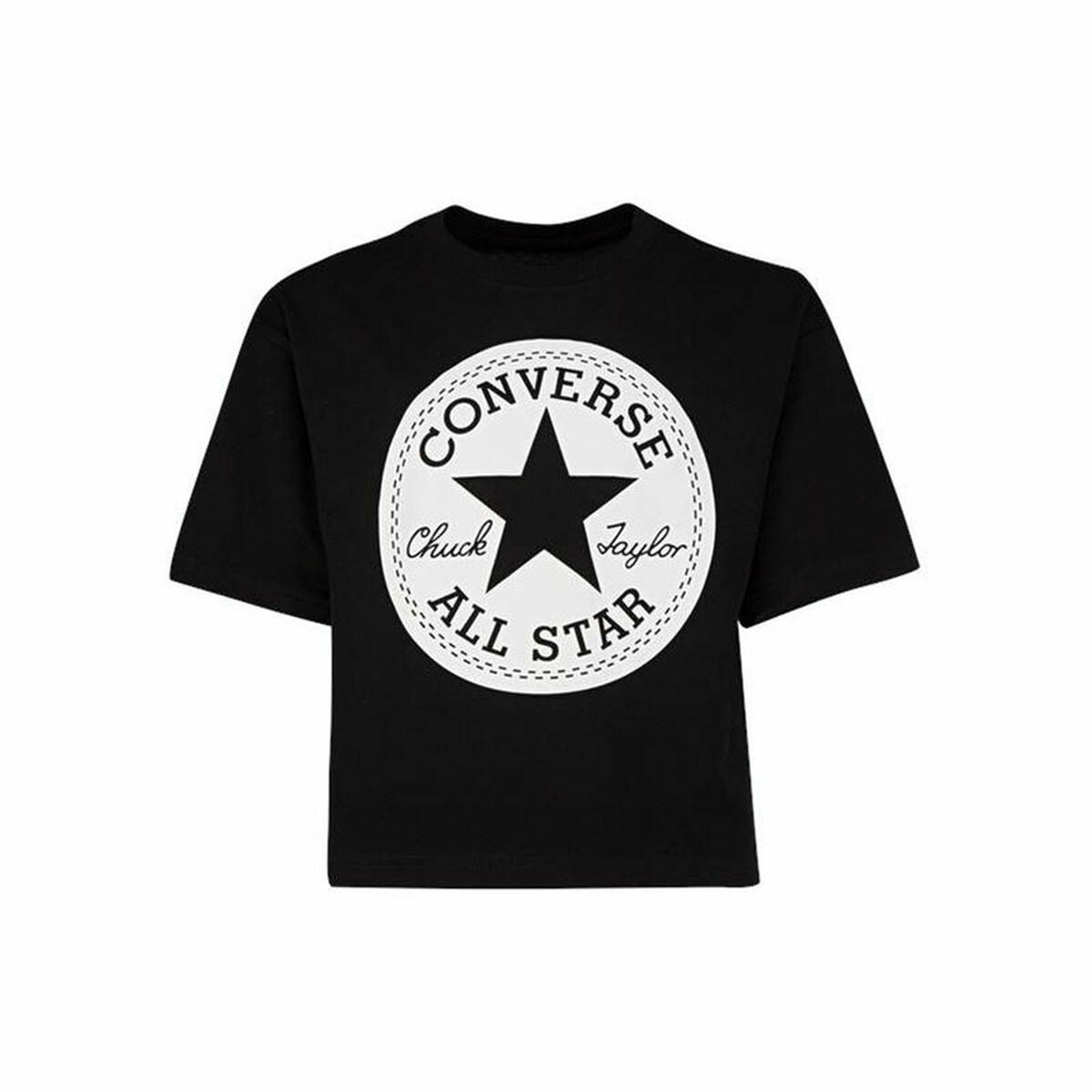 Short Sleeve T-Shirt Signature  Converse  Chuck Patch Boxy Black-4