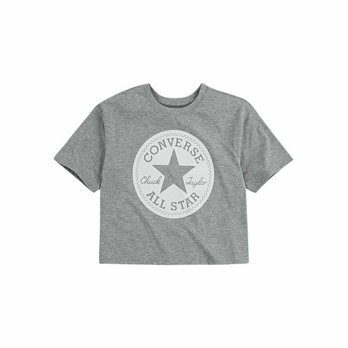 Short Sleeve T-Shirt Converse  Chuck Patch Boxy Grey-3