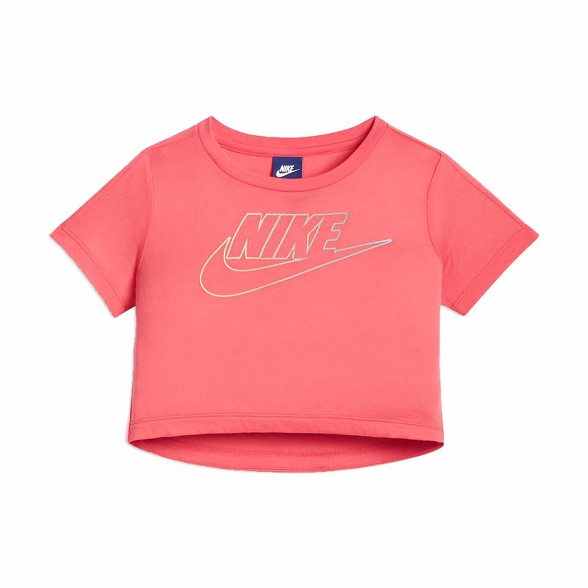 Child's Short Sleeve T-Shirt Nike Youth Logo Coral-0