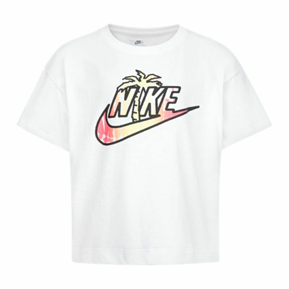 Child's Short Sleeve T-Shirt Nike Knit White-0