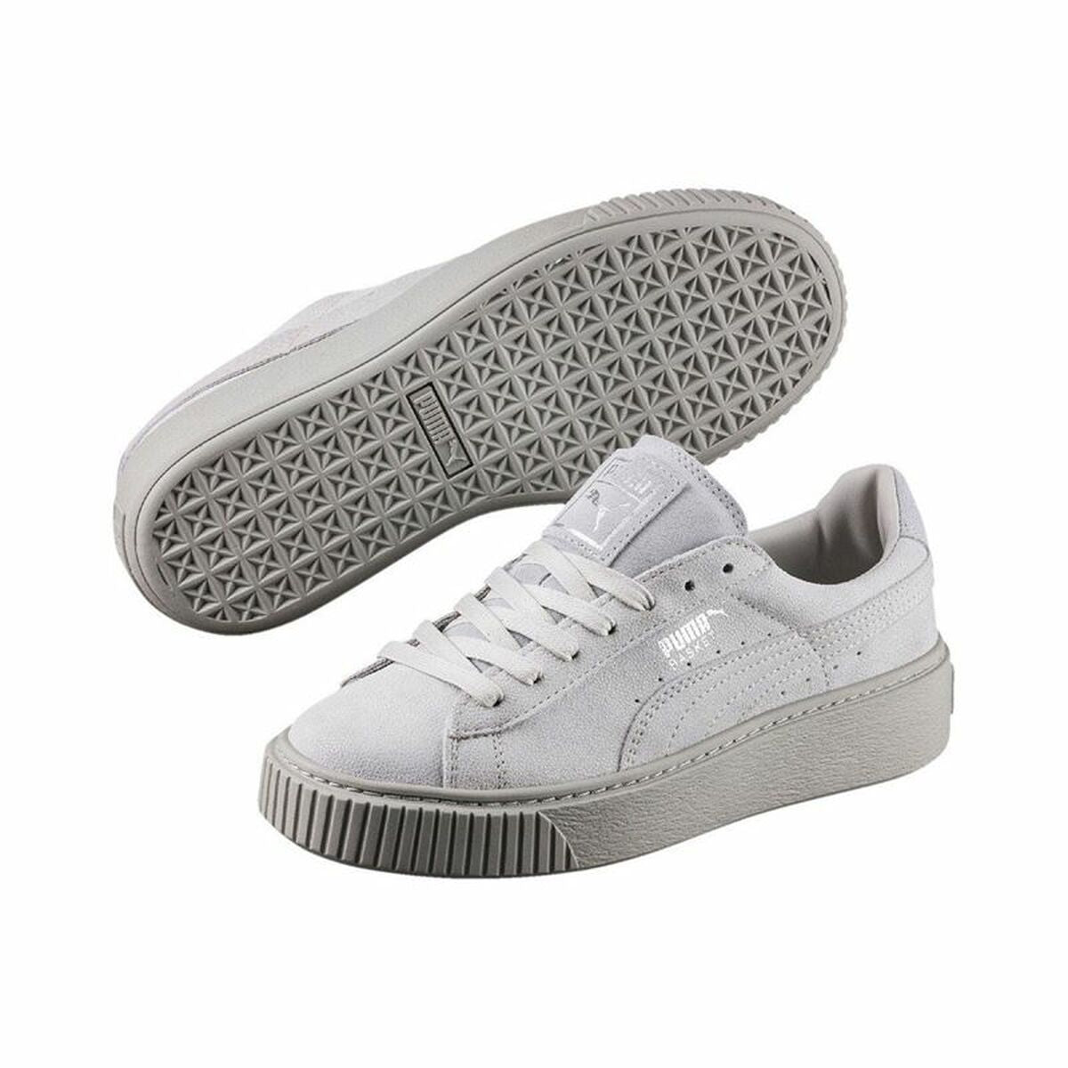 Sports Trainers for Women Puma Basket Platform Reset White-5