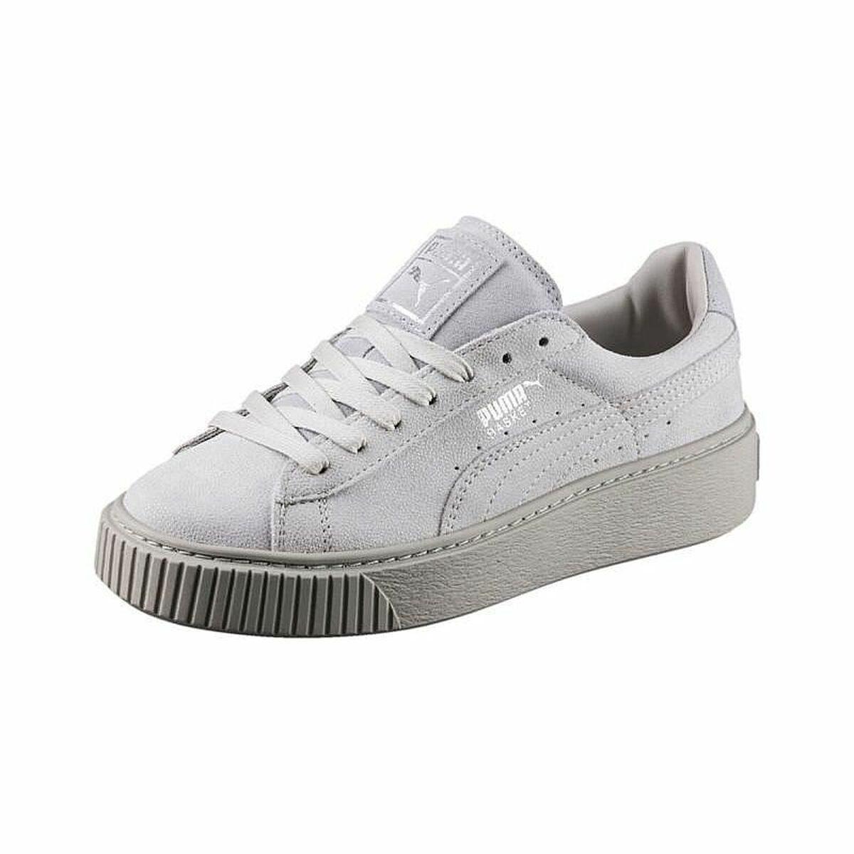 Sports Trainers for Women Puma Basket Platform Reset White-4