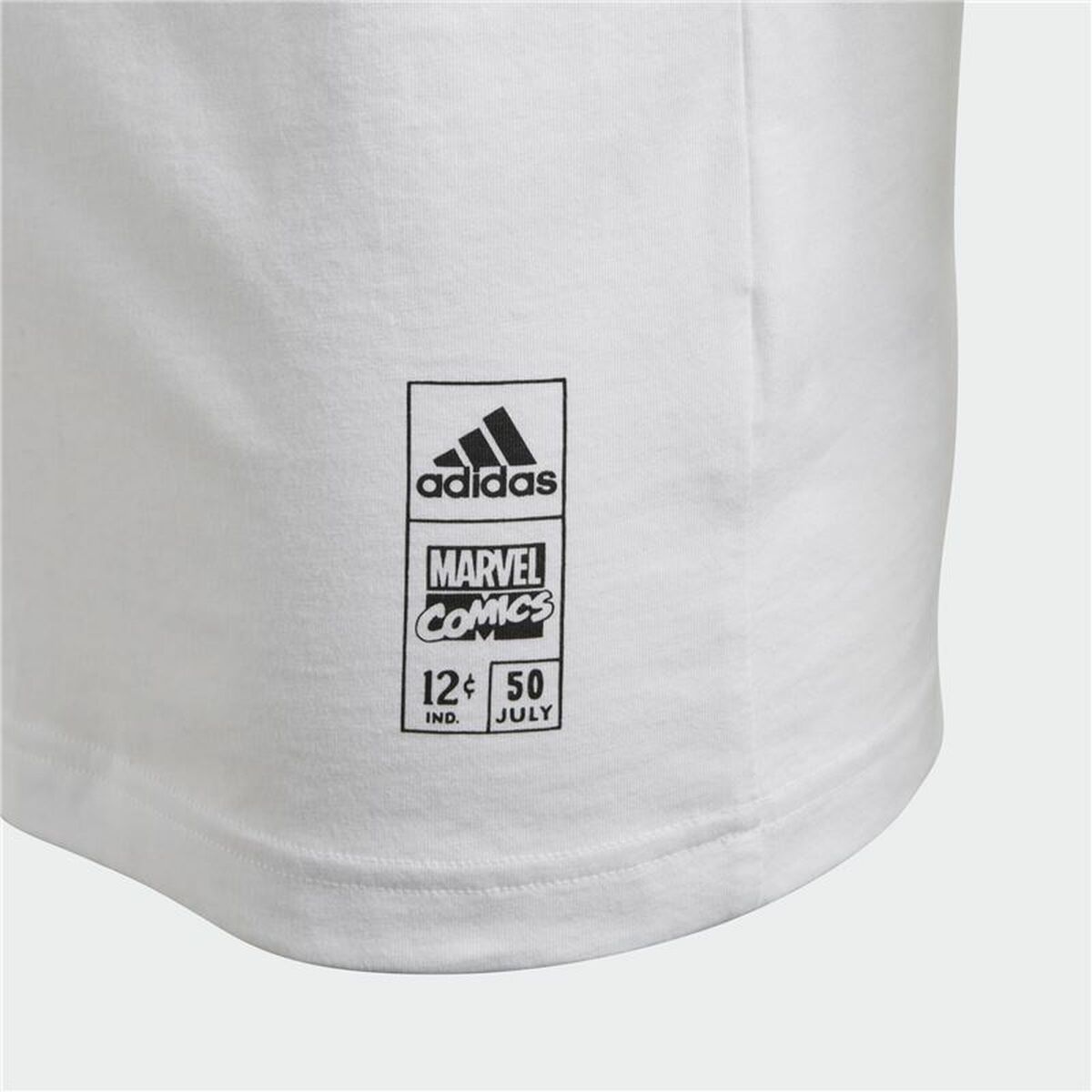 Child's Short Sleeve T-Shirt Adidas Iron Man Graphic White-4