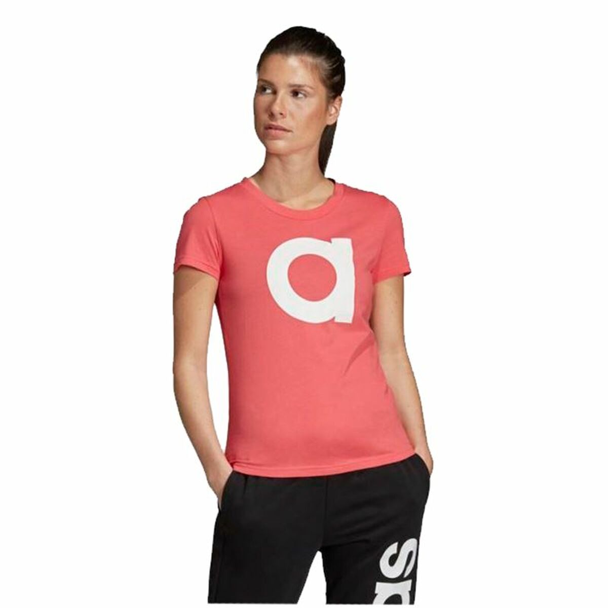 Women’s Short Sleeve T-Shirt Adidas Essentials Light Pink-4