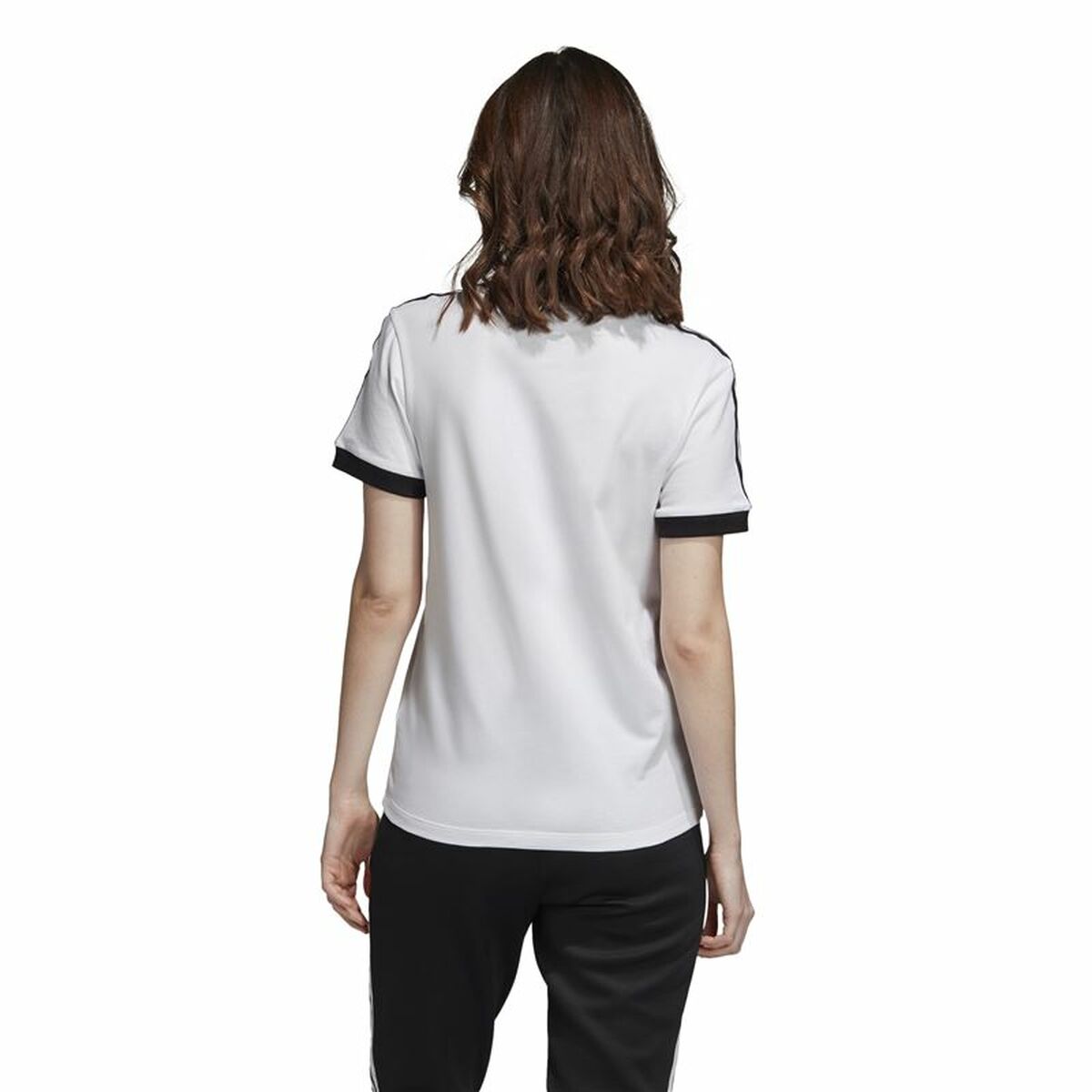 Women’s Short Sleeve T-Shirt Adidas 3 stripes White-9