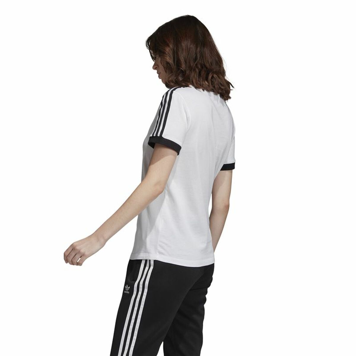 Women’s Short Sleeve T-Shirt Adidas 3 stripes White-8