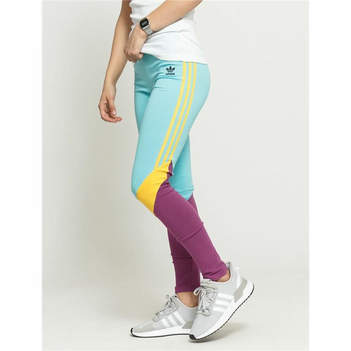 Sport leggings for Women Adidas  High-Waisted Aquamarine-0