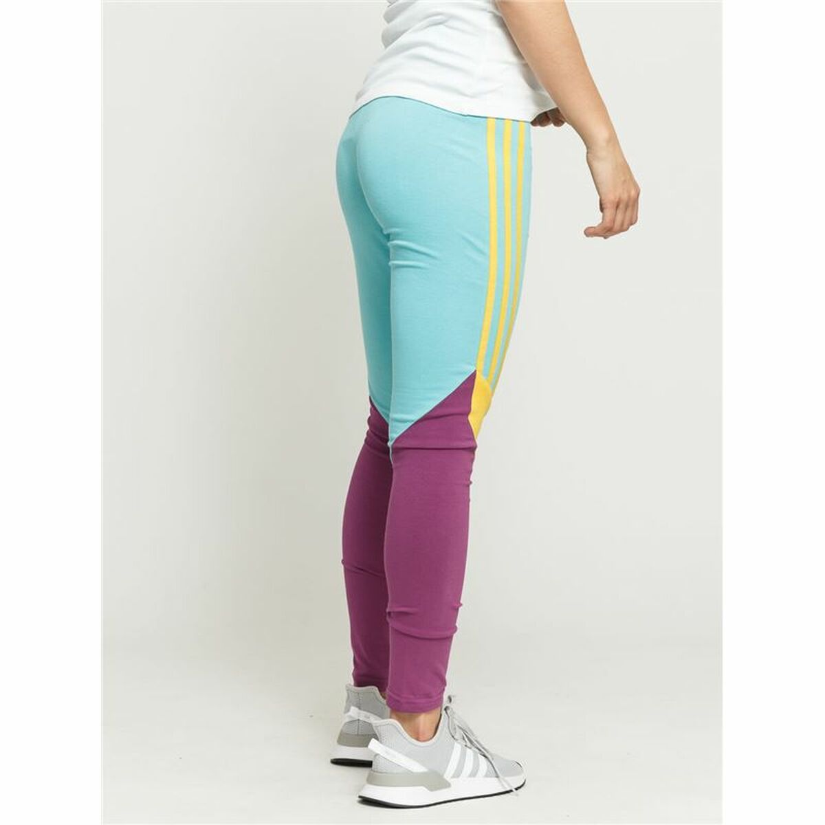 Sport leggings for Women Adidas  High-Waisted Aquamarine-7