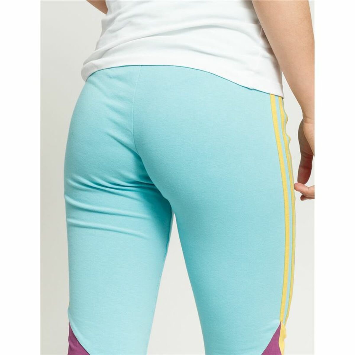 Sport leggings for Women Adidas  High-Waisted Aquamarine-5