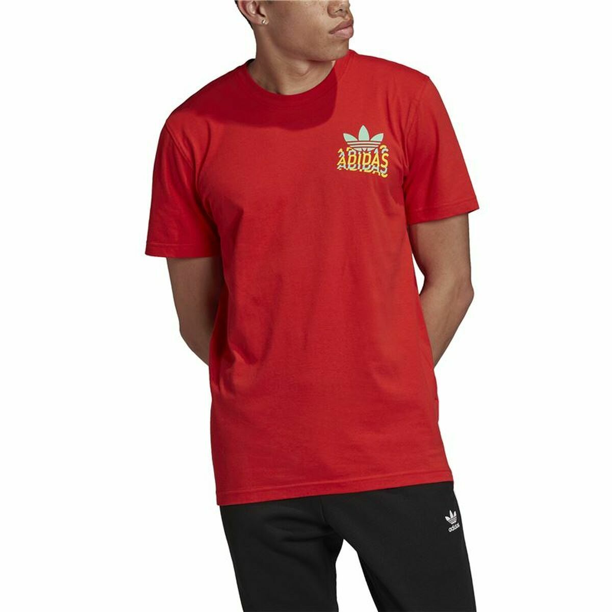 Men’s Short Sleeve T-Shirt Adidas Multifade  Red-1