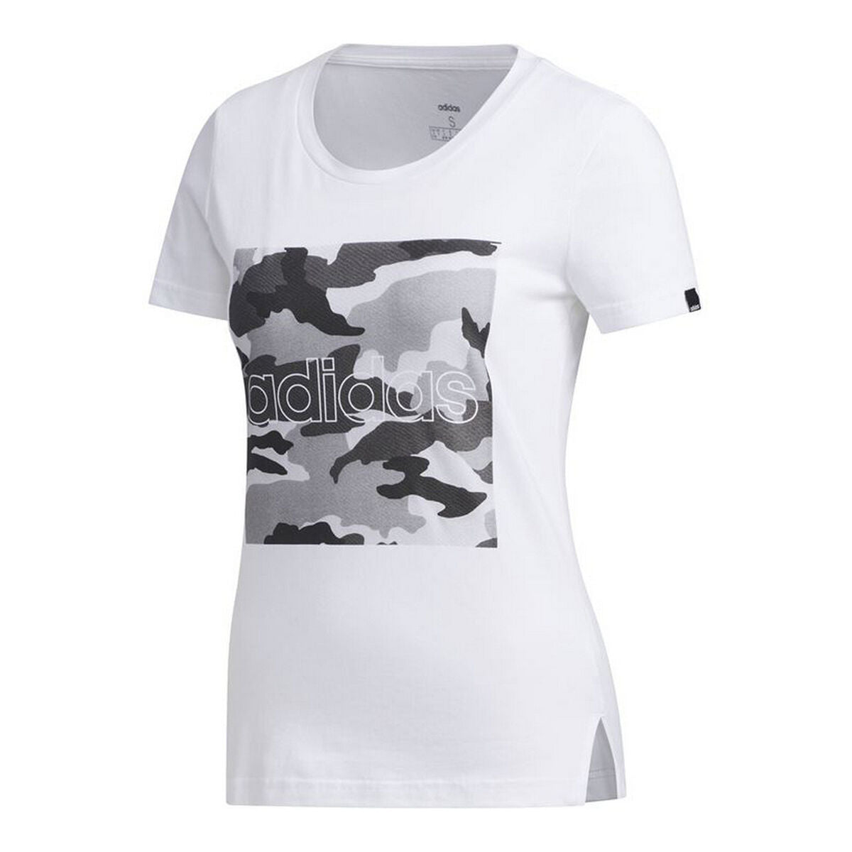 Women’s Short Sleeve T-Shirt Adidas Boxed Camo White-0