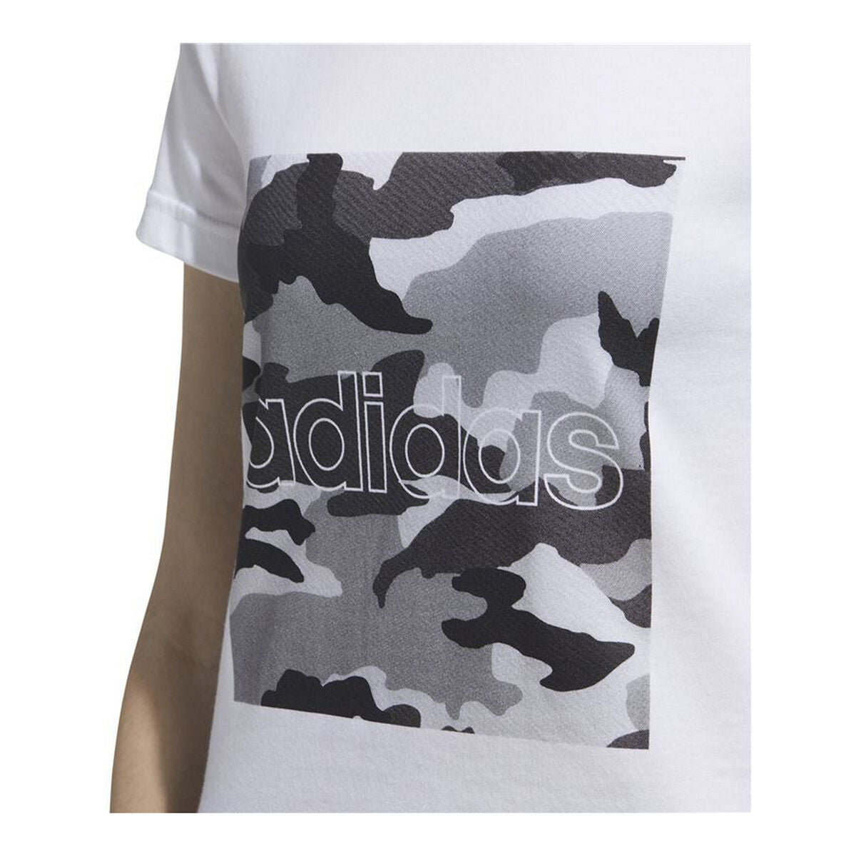 Women’s Short Sleeve T-Shirt Adidas Boxed Camo White-6