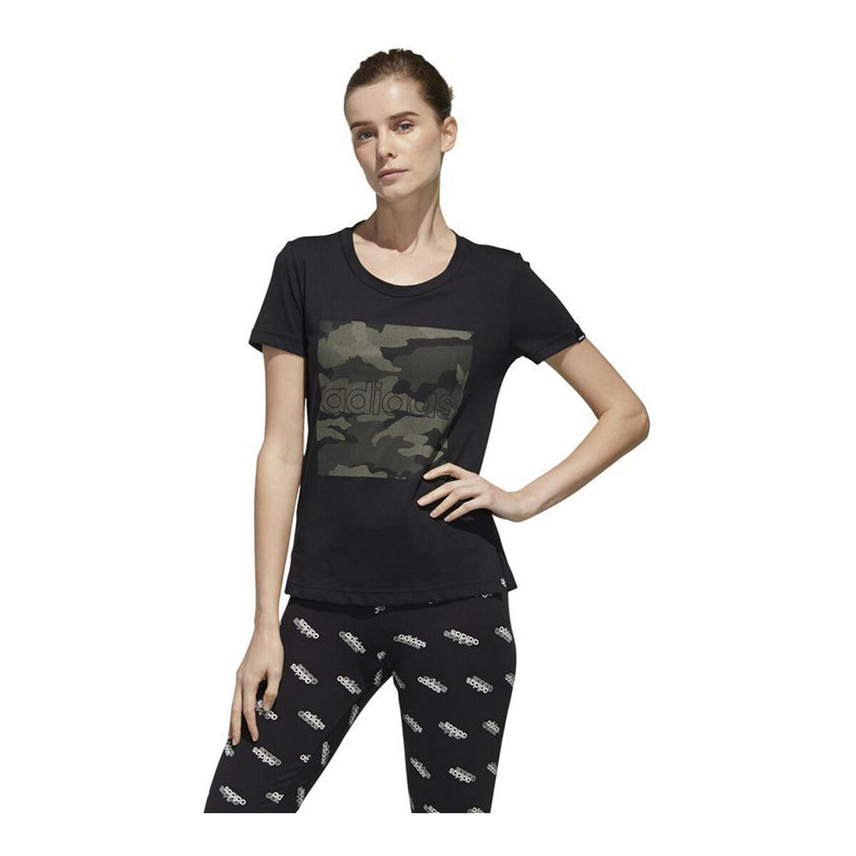 Women’s Short Sleeve T-Shirt Adidas  Boxed Como Graphic Black-9