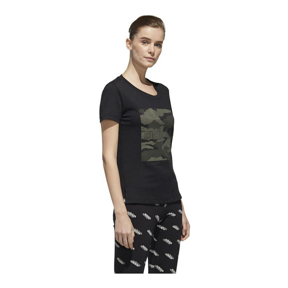 Women’s Short Sleeve T-Shirt Adidas  Boxed Como Graphic Black-7