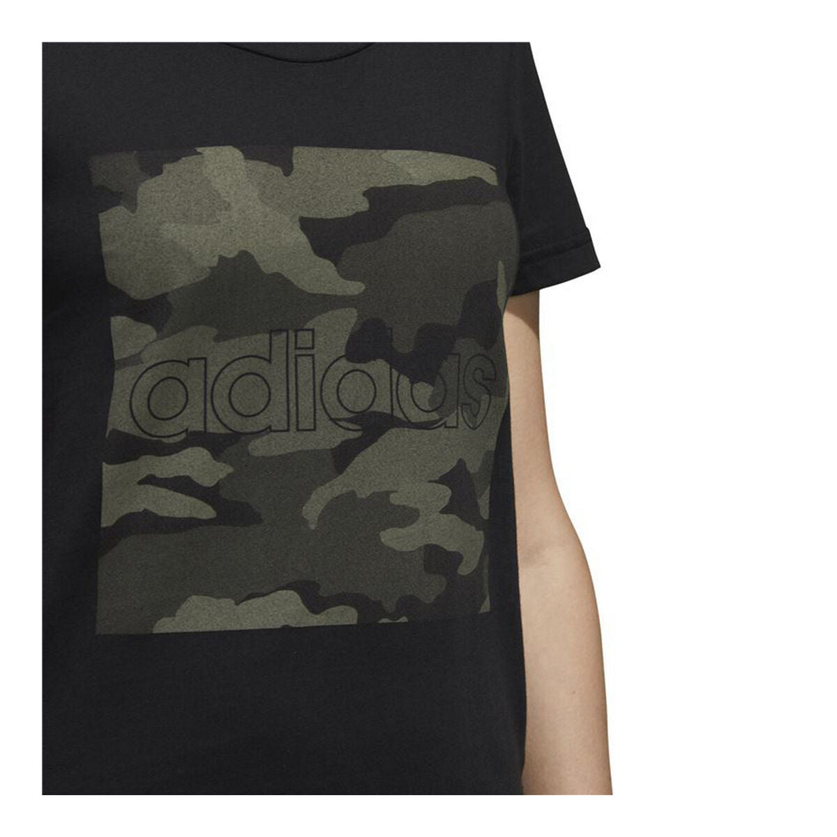 Women’s Short Sleeve T-Shirt Adidas  Boxed Como Graphic Black-5