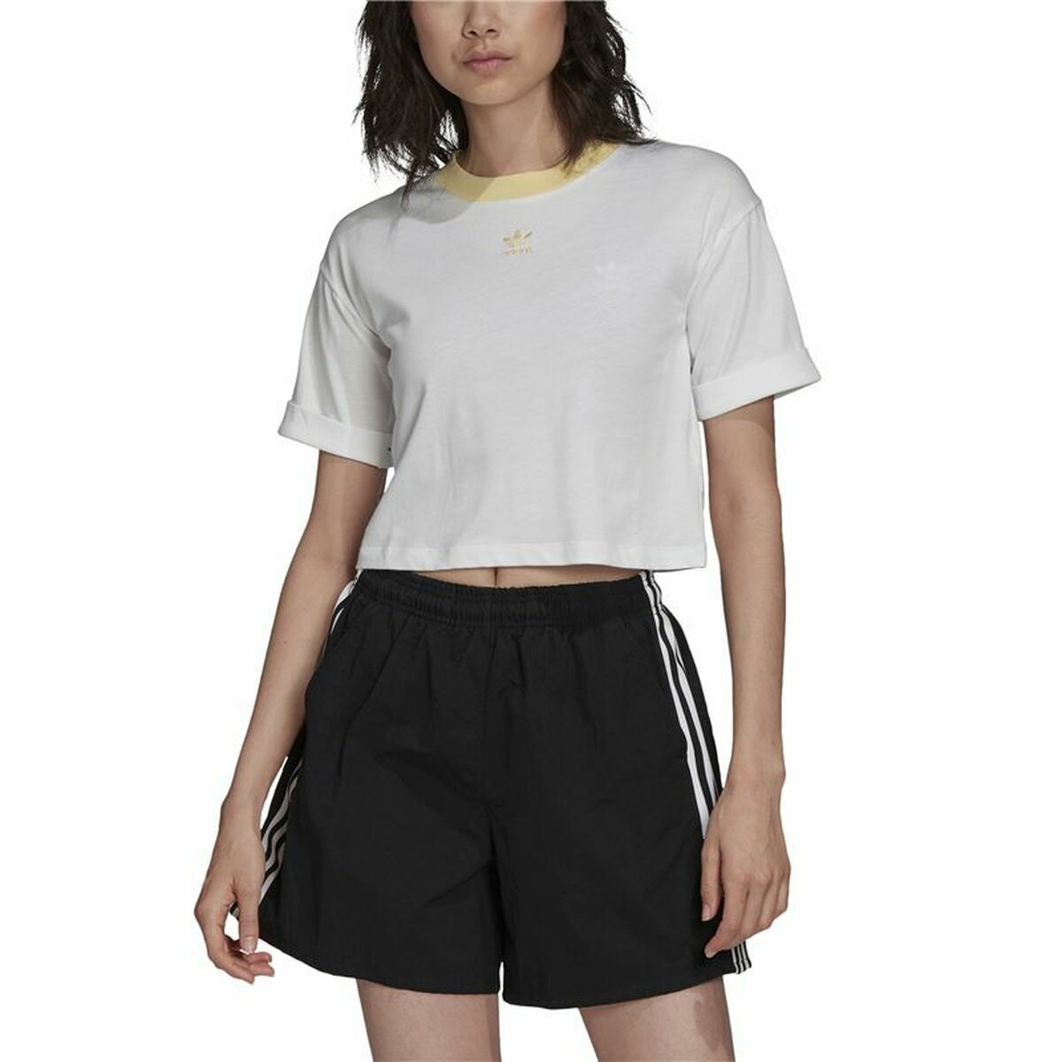 Women’s Short Sleeve T-Shirt Adidas Tiny Trefoil White-0