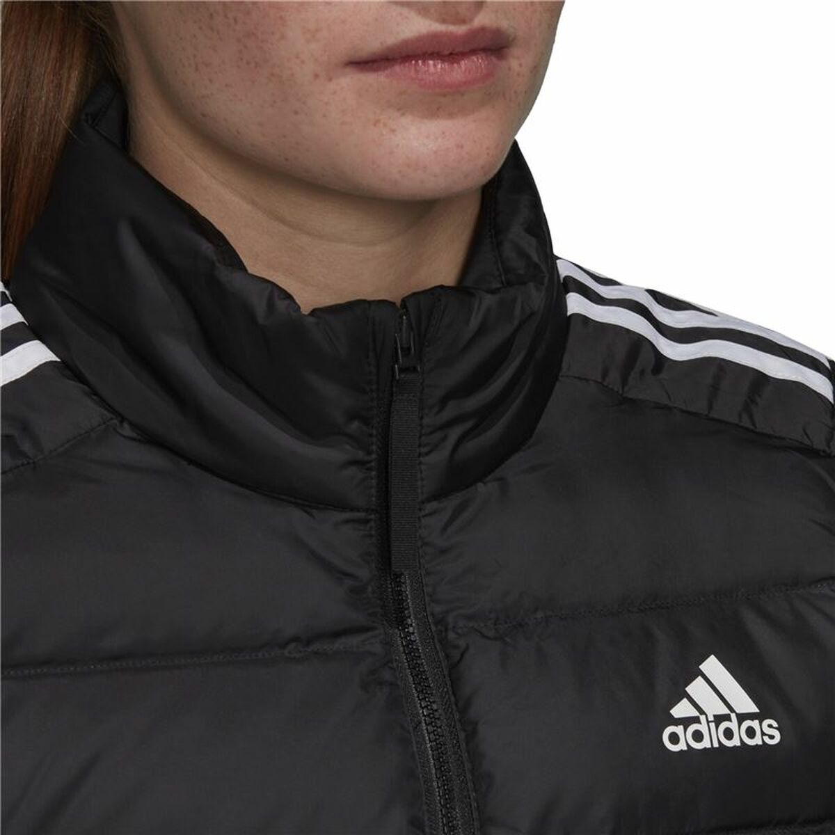 Women's Sports Jacket Adidas Ess Down White Black Vest-3