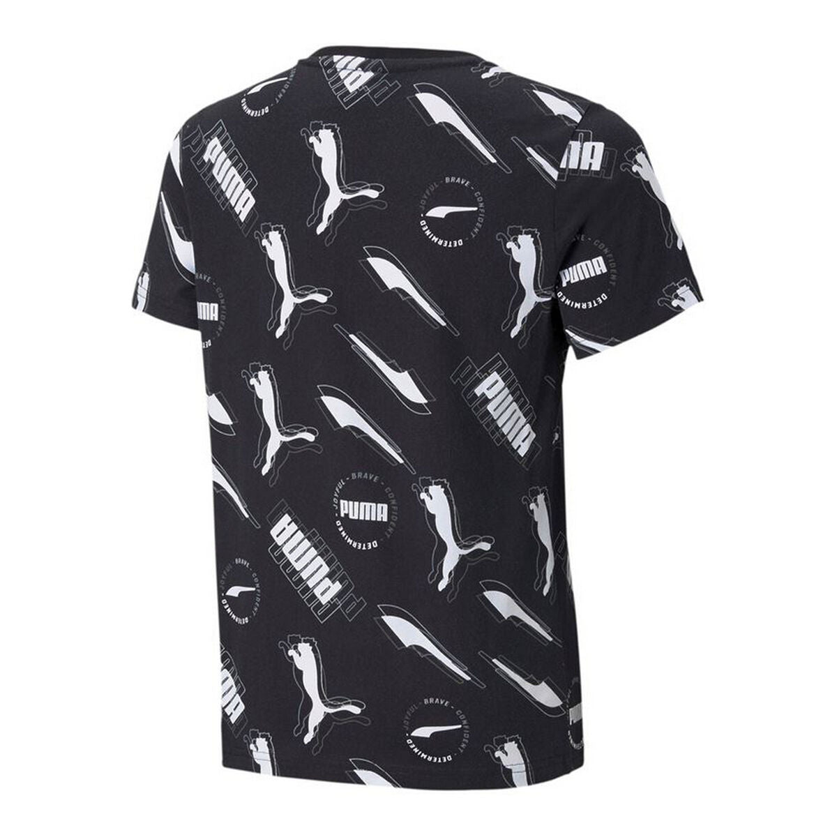 Child's Short Sleeve T-Shirt Puma AOP Black-7