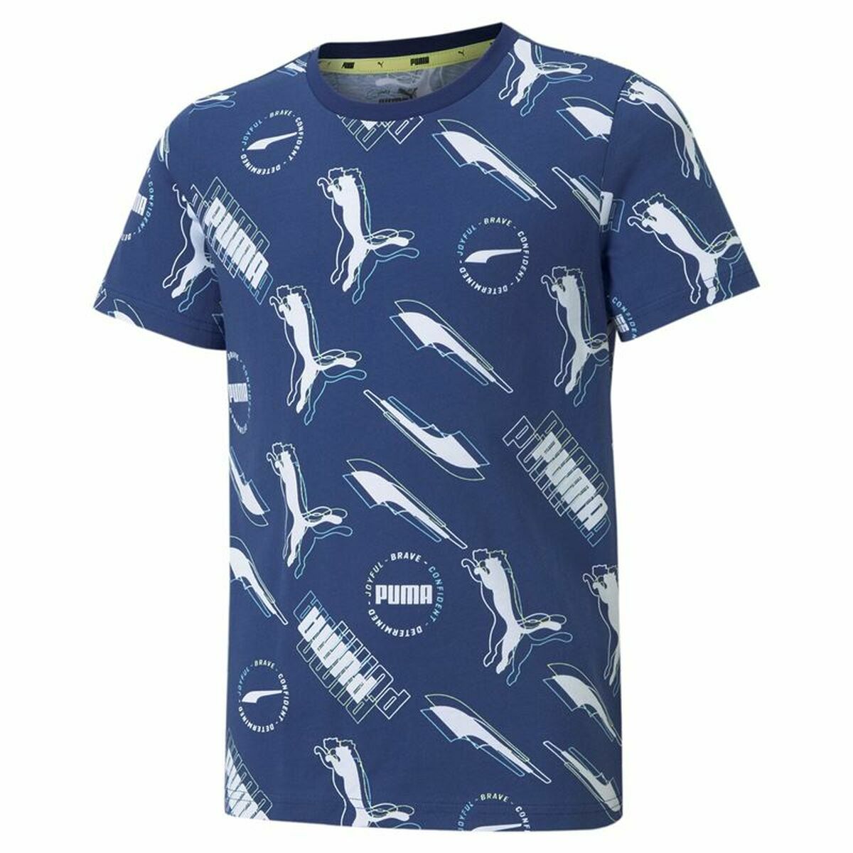 Child's Short Sleeve T-Shirt Puma AOP Dark blue-2