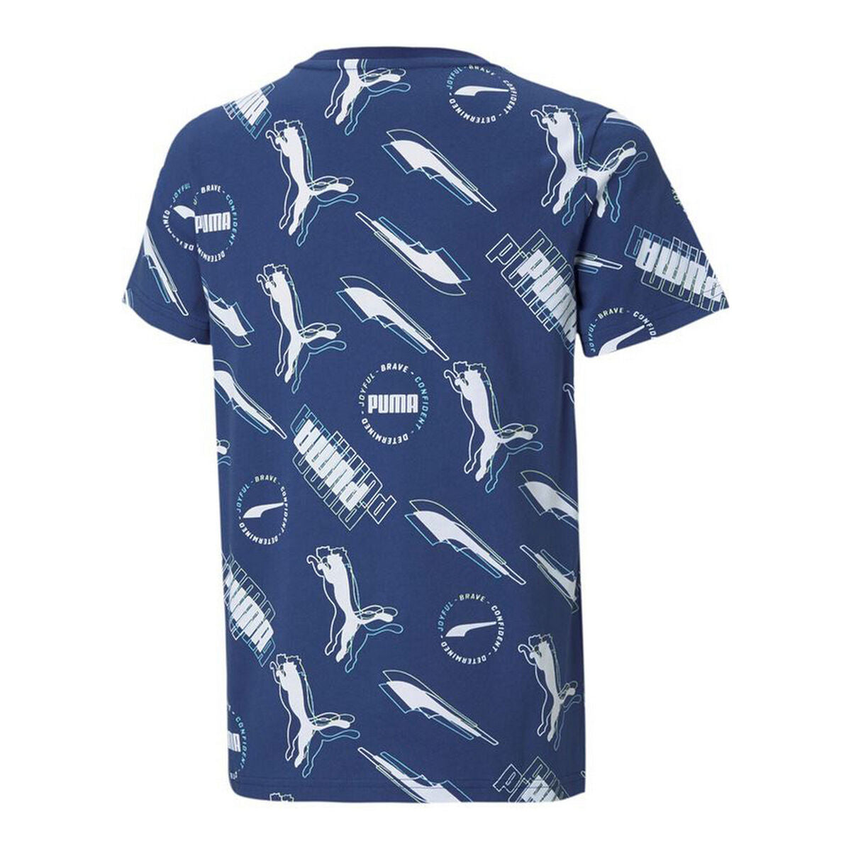 Child's Short Sleeve T-Shirt Puma AOP Dark blue-6