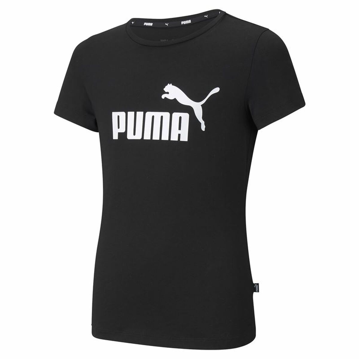 Child's Short Sleeve T-Shirt Puma Ess Logo G Black-0