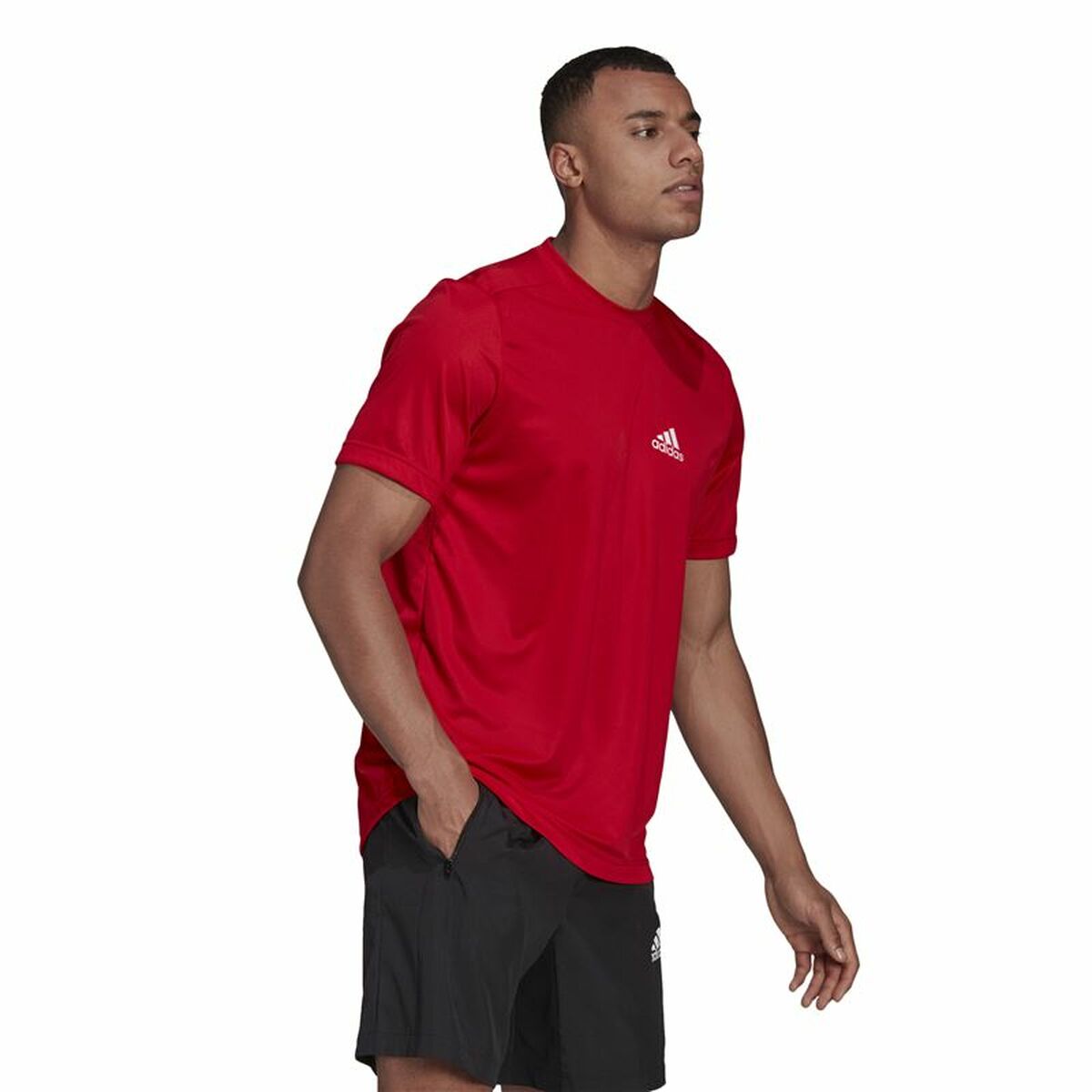 Men’s Short Sleeve T-Shirt  Aeroready Designed To Move Adidas Designed To Move Red-4