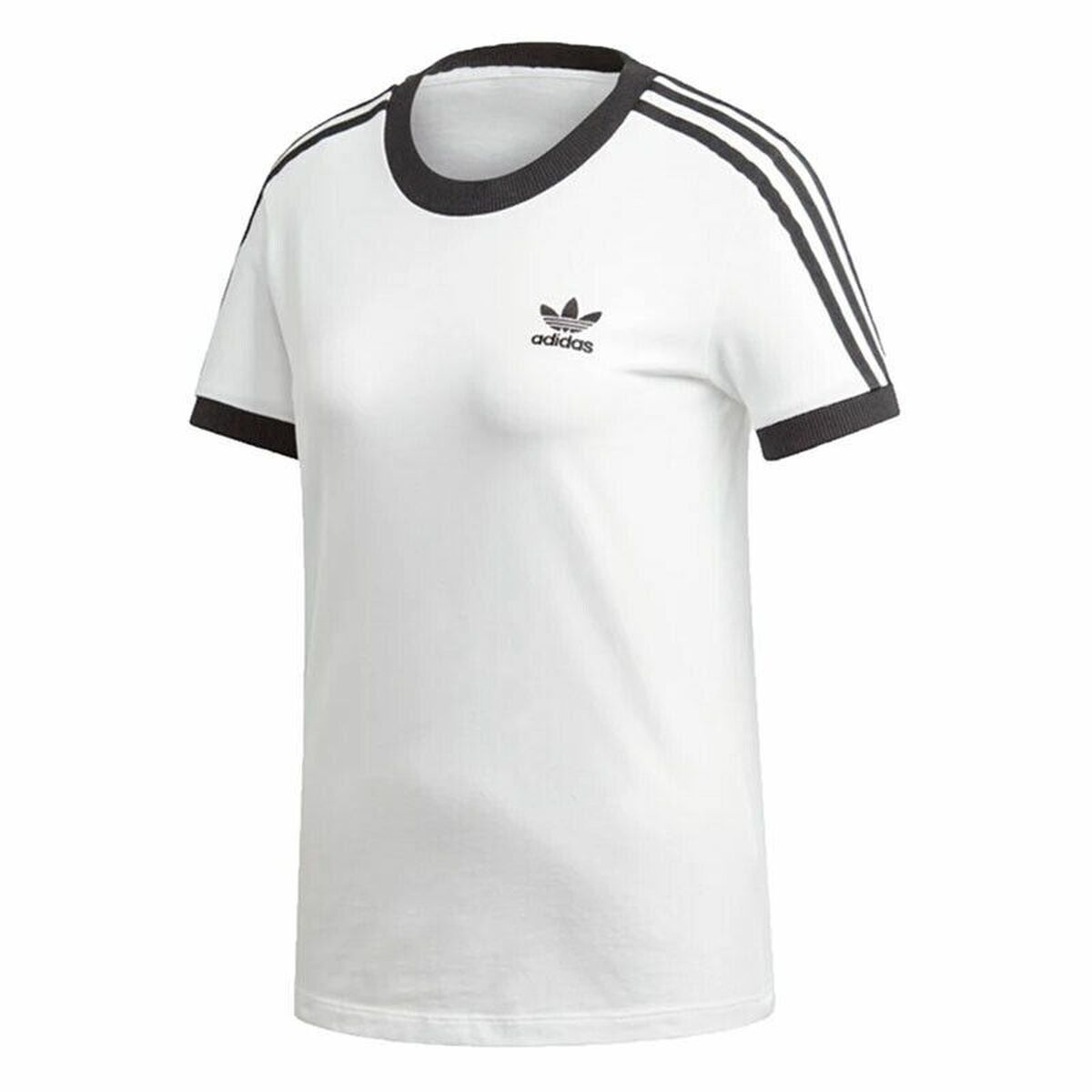 Women’s Short Sleeve T-Shirt Adidas 3 stripes White-0