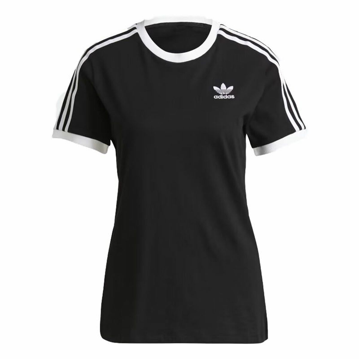 Women’s Short Sleeve T-Shirt Adidas 3 stripes Black-0