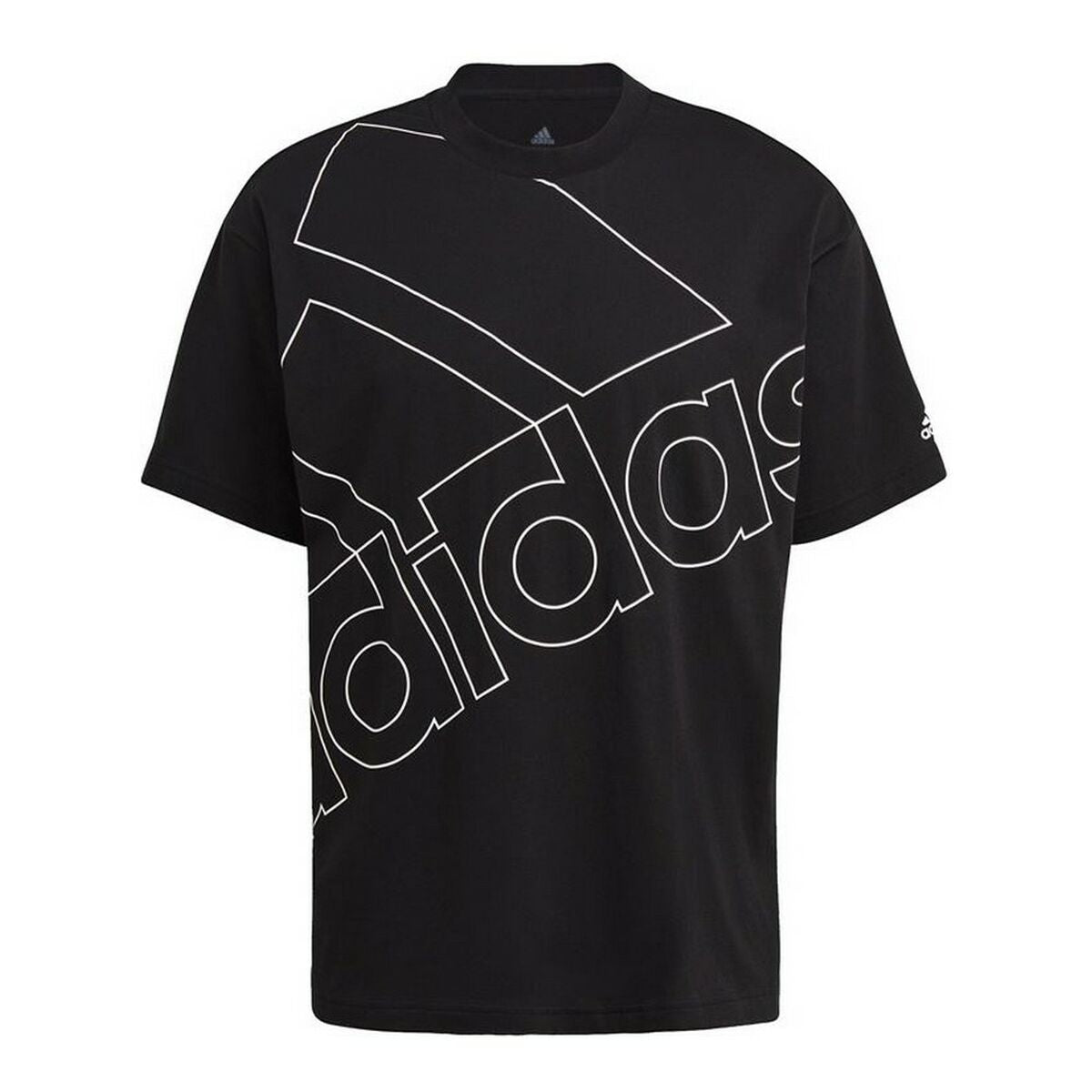 Men’s Short Sleeve T-Shirt Adidas Giant Logo Black-0