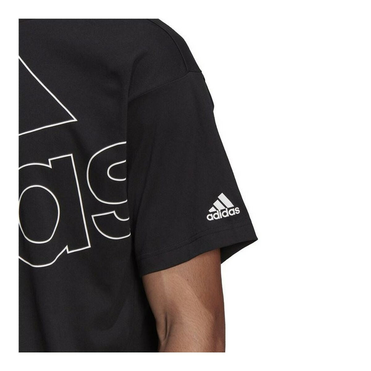 Men’s Short Sleeve T-Shirt Adidas Giant Logo Black-7