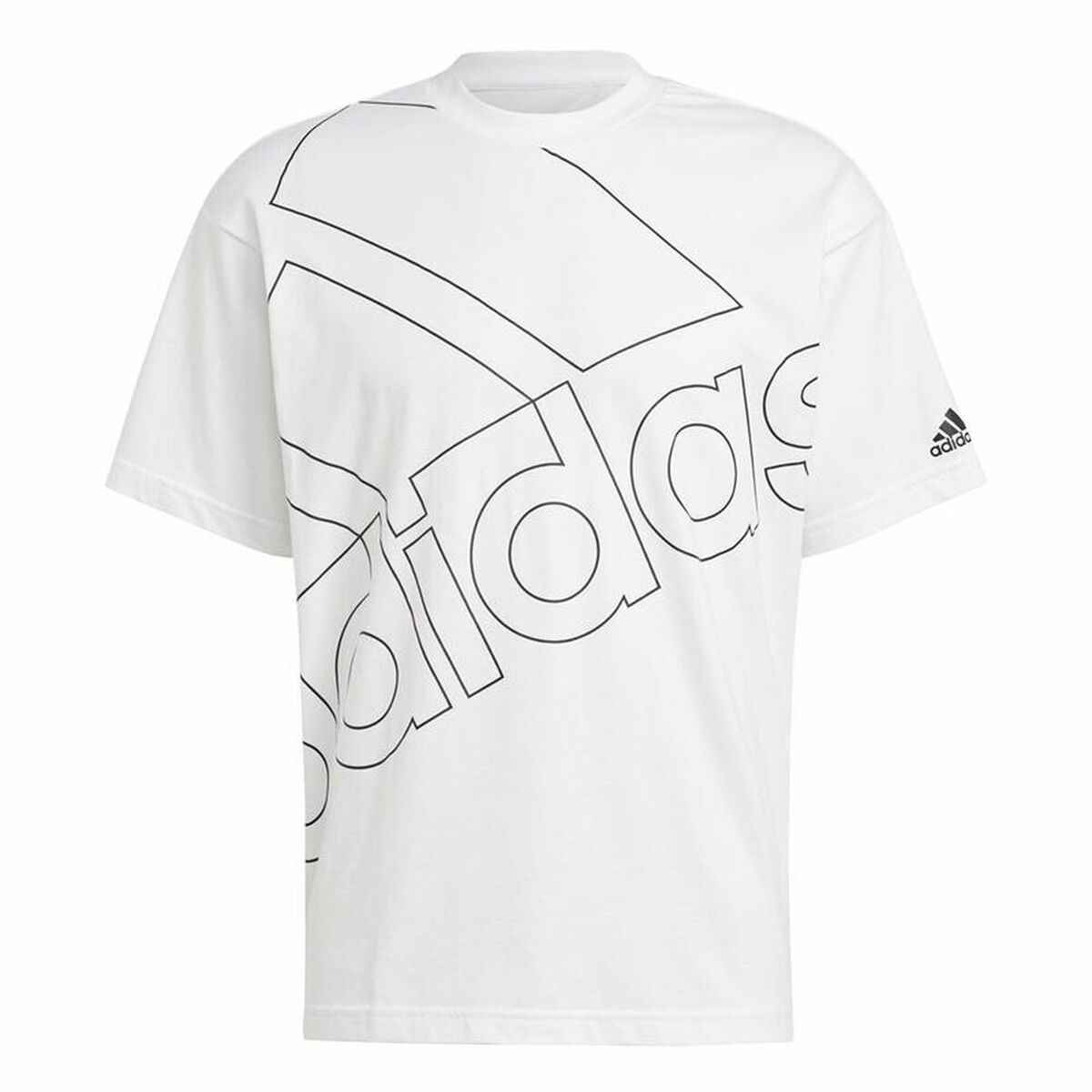 Men’s Short Sleeve T-Shirt Adidas Giant Logo White-1