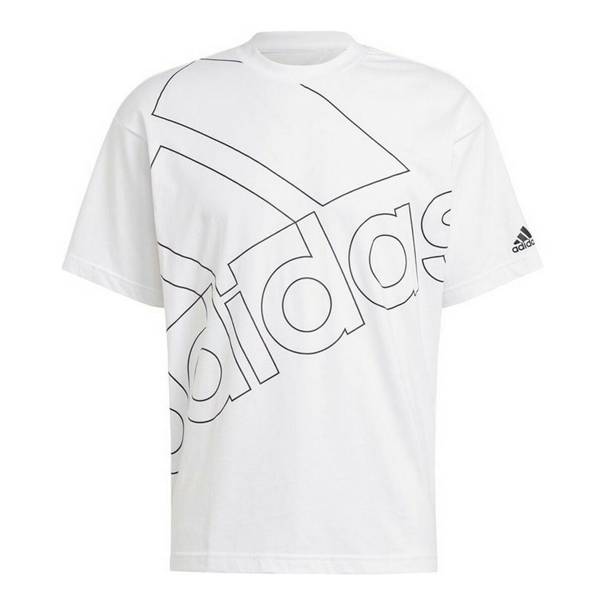 Men’s Short Sleeve T-Shirt Adidas Giant Logo White-0