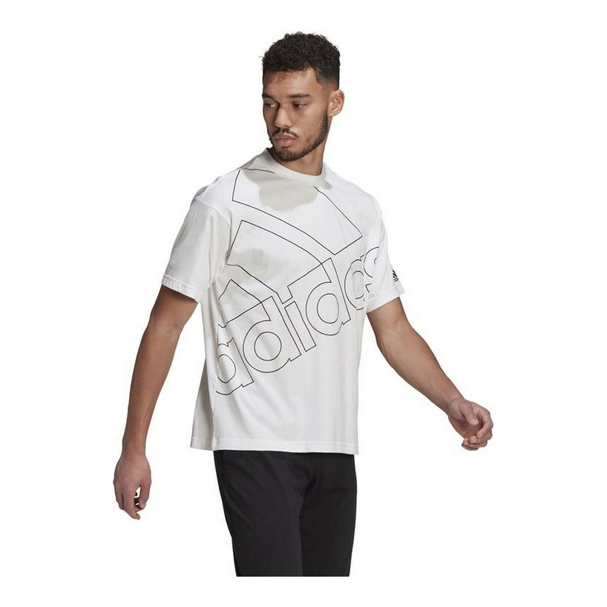 Men’s Short Sleeve T-Shirt Adidas Giant Logo White-10