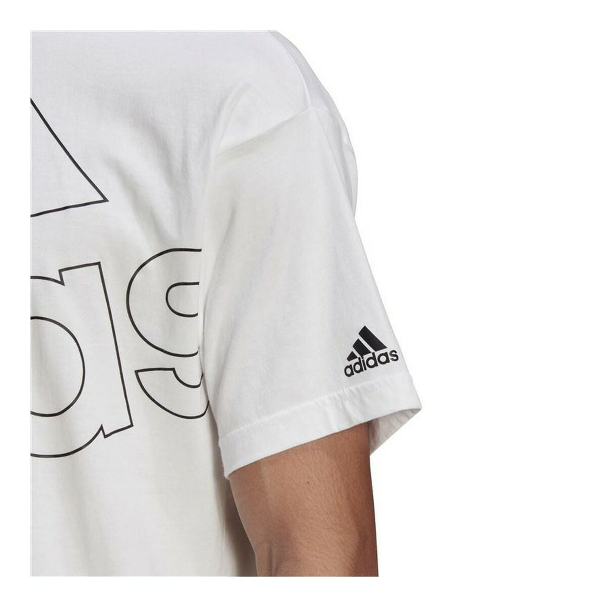 Men’s Short Sleeve T-Shirt Adidas Giant Logo White-7