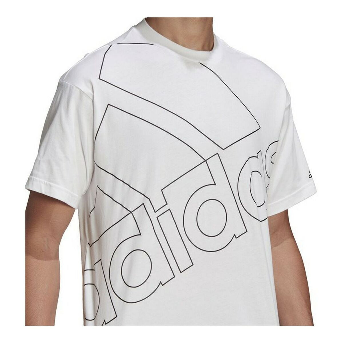 Men’s Short Sleeve T-Shirt Adidas Giant Logo White-6