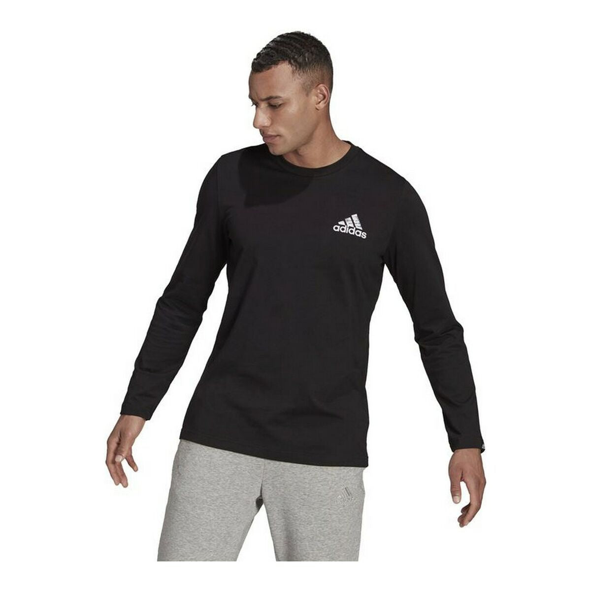 Men’s Long Sleeve T-Shirt Adidas Spray Graphic Black-8