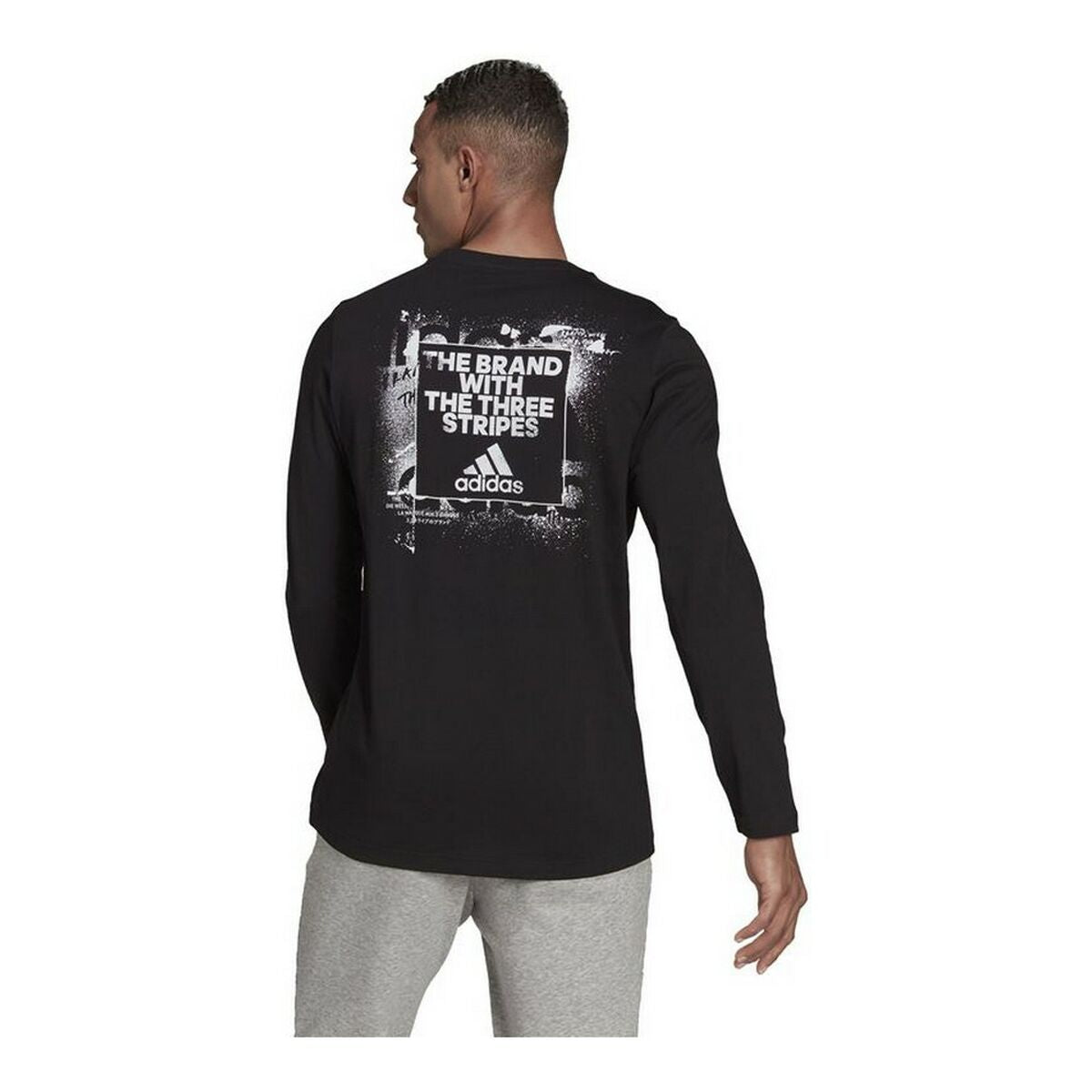 Men’s Long Sleeve T-Shirt Adidas Spray Graphic Black-7