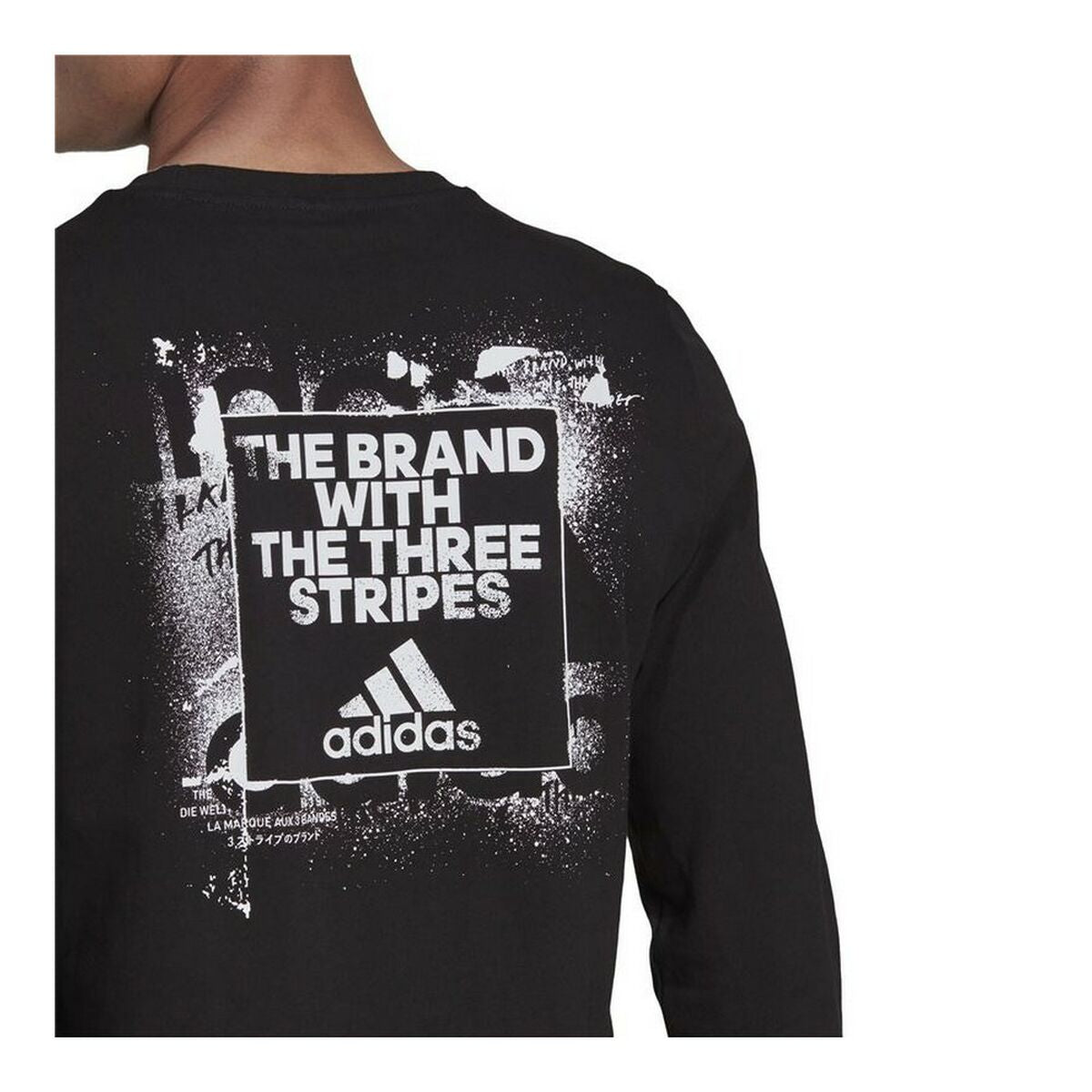 Men’s Long Sleeve T-Shirt Adidas Spray Graphic Black-4